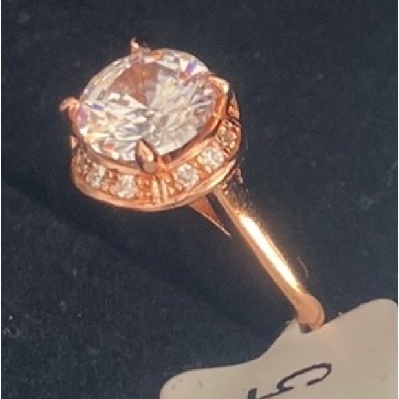 Super Sparkly S925 rose gold ring size 5 - Picture 2 of 10